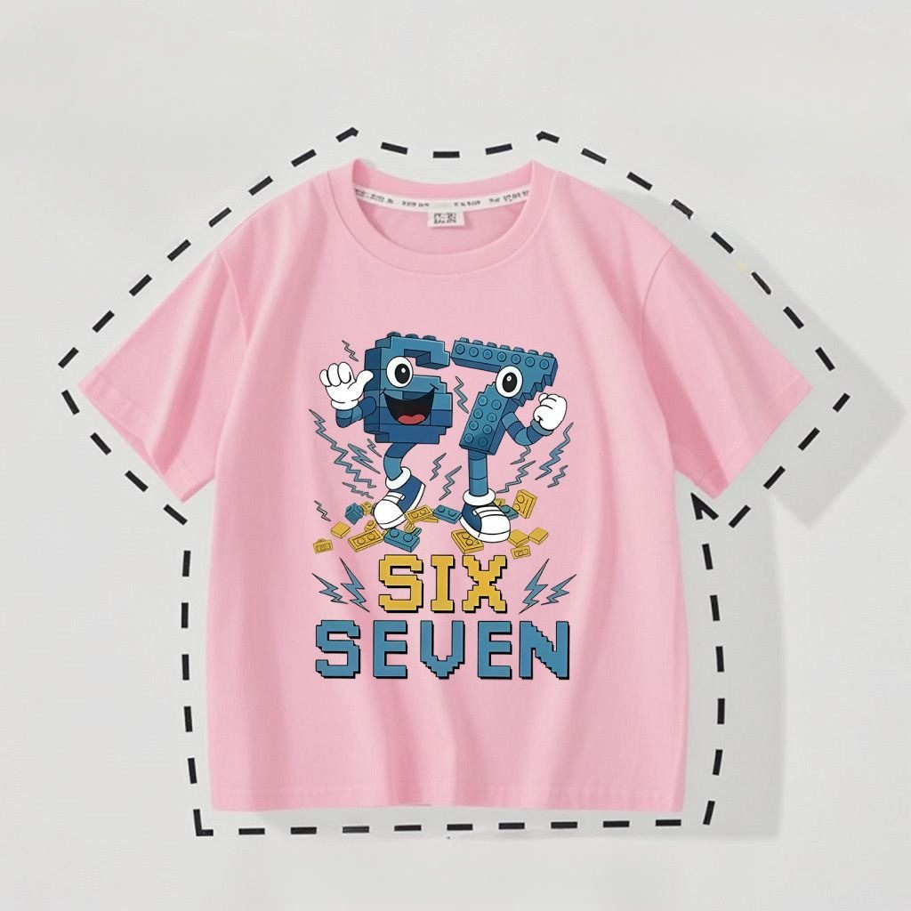 Brainrot 67 Chủ Đề Trẻ Em Áo Thun Tay Ngắn Trộm Brainrot In Hình Hoạt Hình Thường Ngày Mùa Hè Top