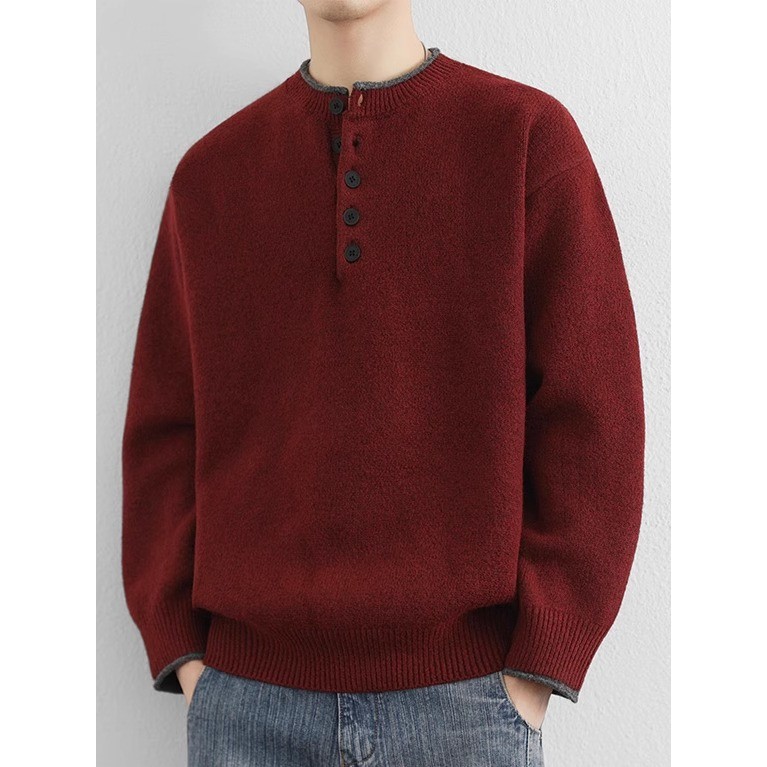 Áo Len Đỏ Angola Nam Cho Mùa Đông - Dày Và Ấm