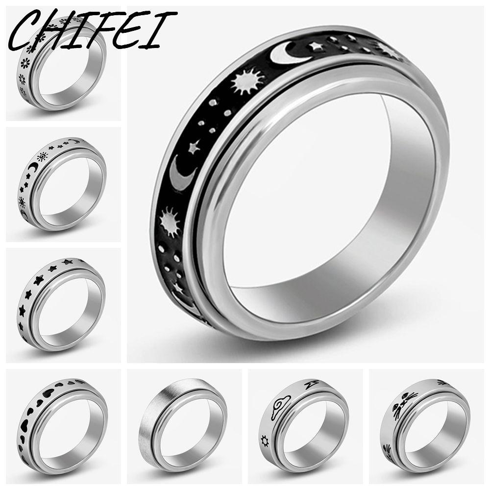 Spinner Nhẫn Xoay Tự Do Thép Không Gỉ Cho Nam Nữ