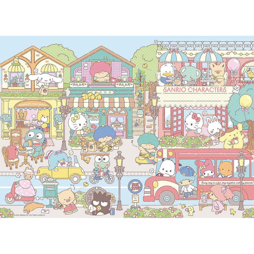 【Nhật Bản】Beverly 600 mảnh ghép puzzle Nhân vật Sanrio Happy My Town (38×53㎝) 600-023