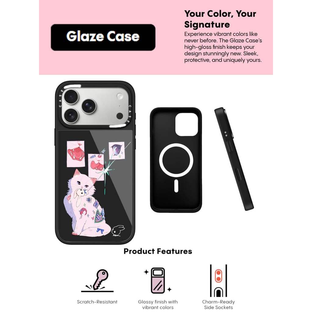 CASECASE X My Charm của Kiera Won Ốp lưng kính hút từ tính chống trầy xước cho IPhone 17 Air 16 15 1
