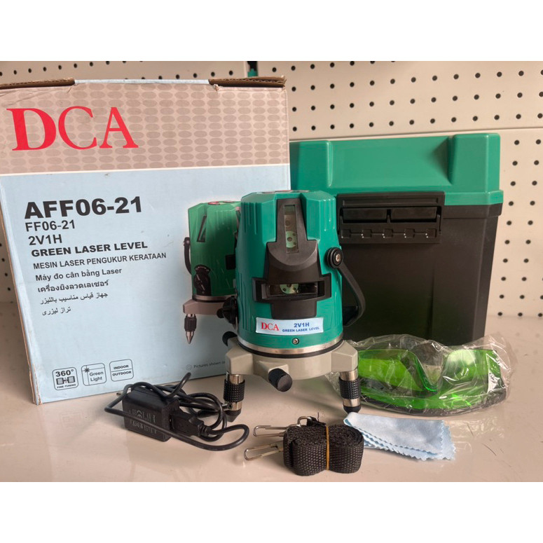 Máy cân bằng,máy laze 3 tia xanh (2 tia đứng +1 tia ngang) DCA AFF06-21