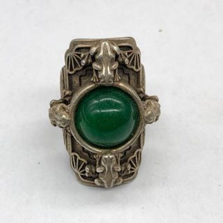 Bộ sưu tập Nhẫn Ngọc Lục Bảo và Bạc Nguyên Chất Phong Cách Càn Long - Miễn Phí Vận Chuyển