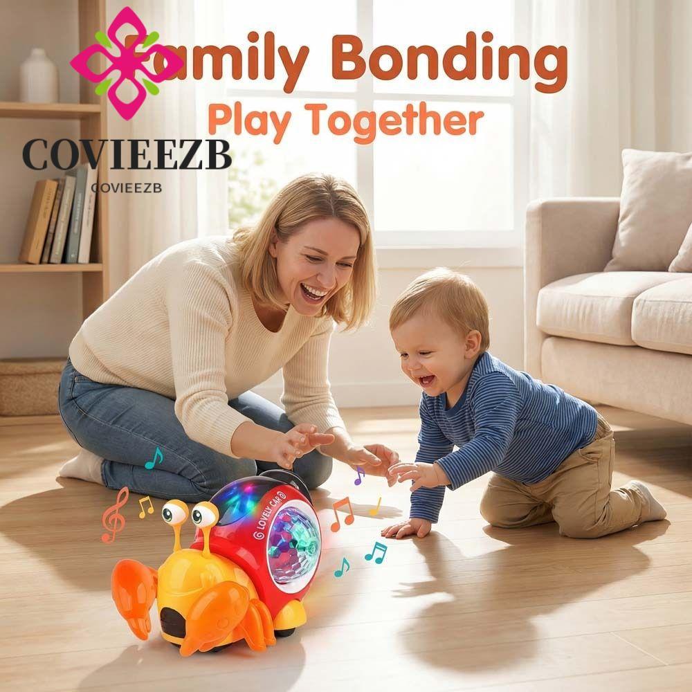 Đồ chơi đi bộ cua đèn LED COVIEEZB, nhựa có nhạc Đồ chơi cua ẩn sĩ nhảy múa, Đồ chơi di chuyển bằng 