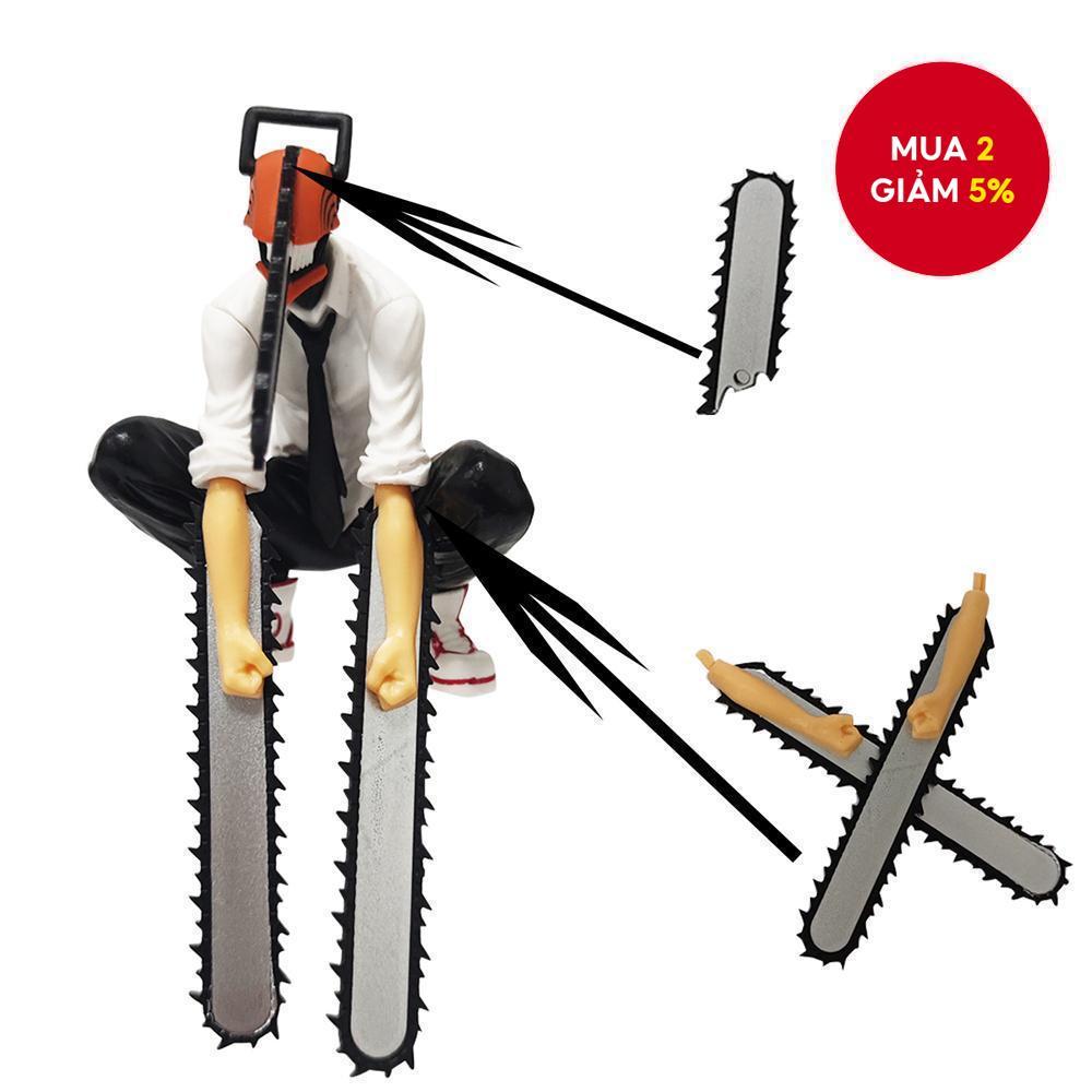 Mô hình đồ chơi Denji Chainsaw Man ngồi 14,5cm Pochita, đồ trang trí anime quái vật máu, bộ sưu tập 