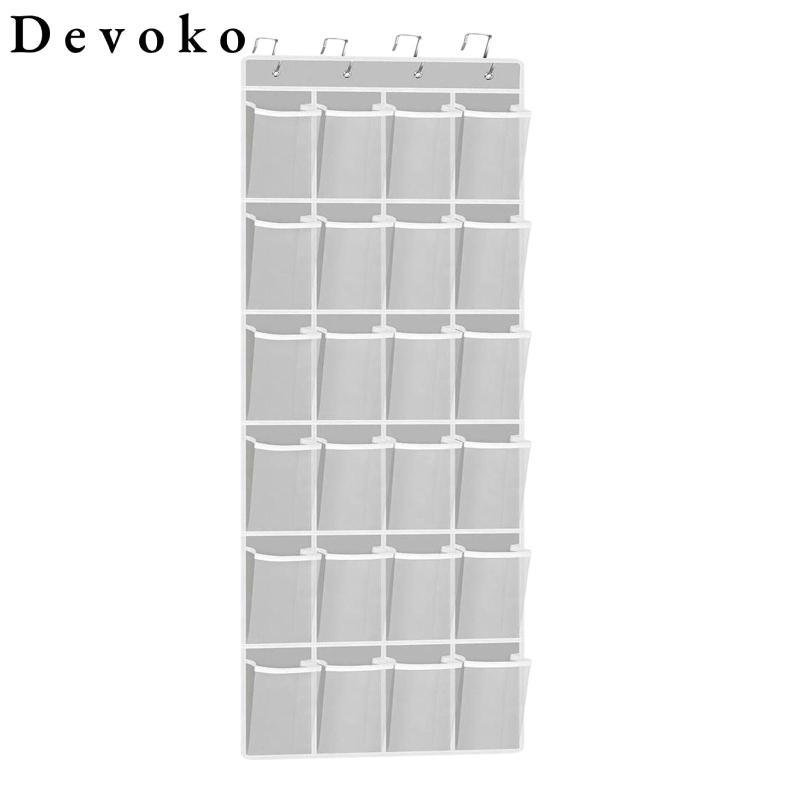 24 Giày Sắp Xếp Giá Để Đồ Túi w / 4 Móc Cho Giày Tất Dép Trên Cửa Treo Giày Móc Treo Tủ Quần Áo Phía