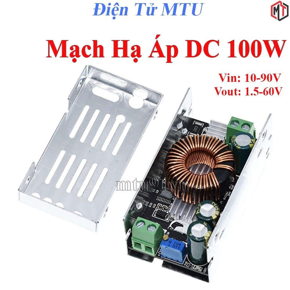 303 Mạch Hạ Áp, Giảm Áp DC Buck90 - Vào 12-90VDC ra 1.5-60VDC - Công Suất Tối Đa 100W 6A