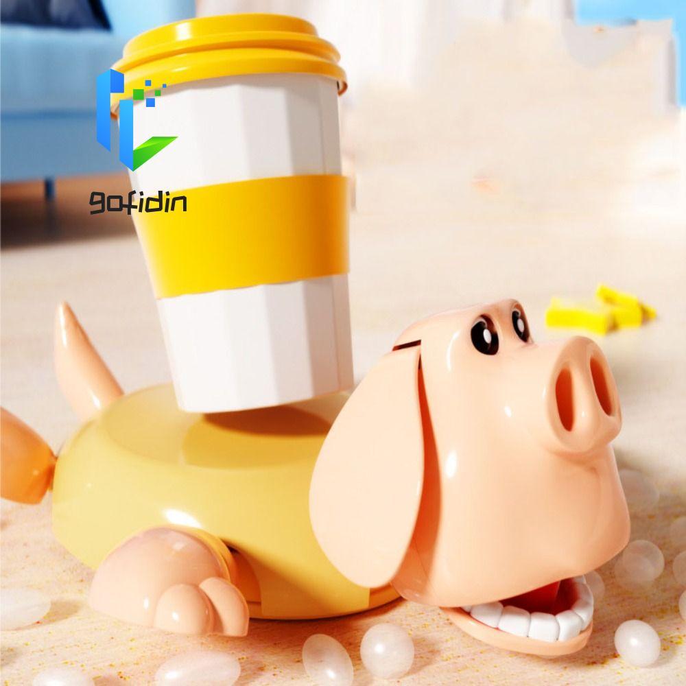 GOFIDIN Panicked Piggy Coaster, ABS Press Piggy Cup Pad Đồ chơi Quirky, Biểu hiện ngộ nghĩnh Giá đỡ 