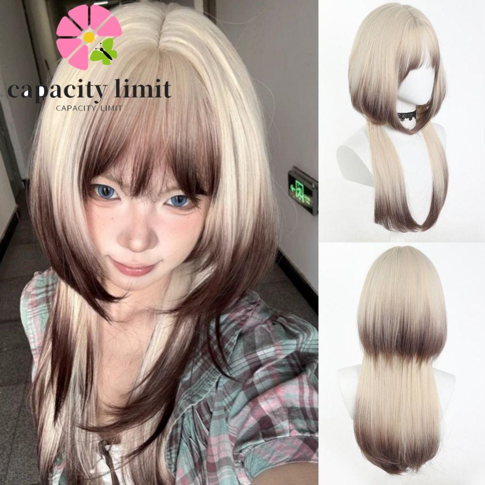 Tóc Giả Nâu Ombre Cho Cosplay - Full Head Cover Phù Hợp Với Style Lolita và Hime