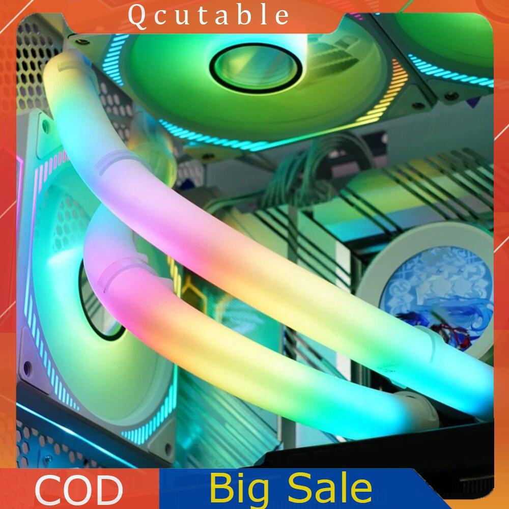 2 Chiếc Ống Silicon Aura Sync 5V 3PIN ARGB Ống Tay Dạ Quang Làm Mát Nước Raditor Ống Cho Vỏ Máy Tính