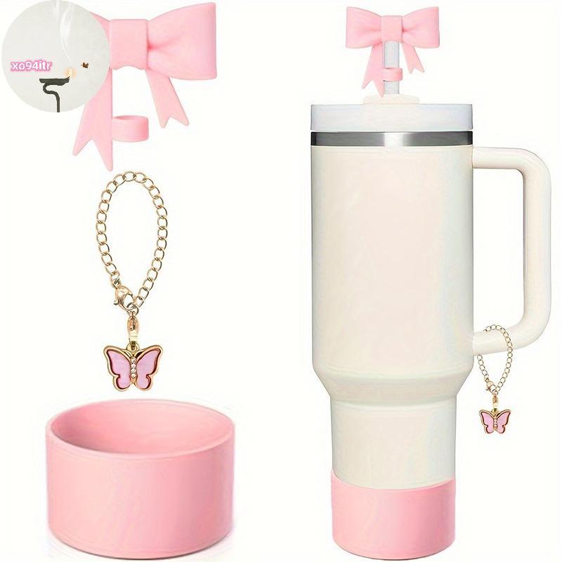 XOITR Stanley Cup Phụ Kiện Bộ, Nơ Ống Hút Bao Toppers Dễ Thương Cho Stanley Cup 30 / 40oz Tumble, Bư
