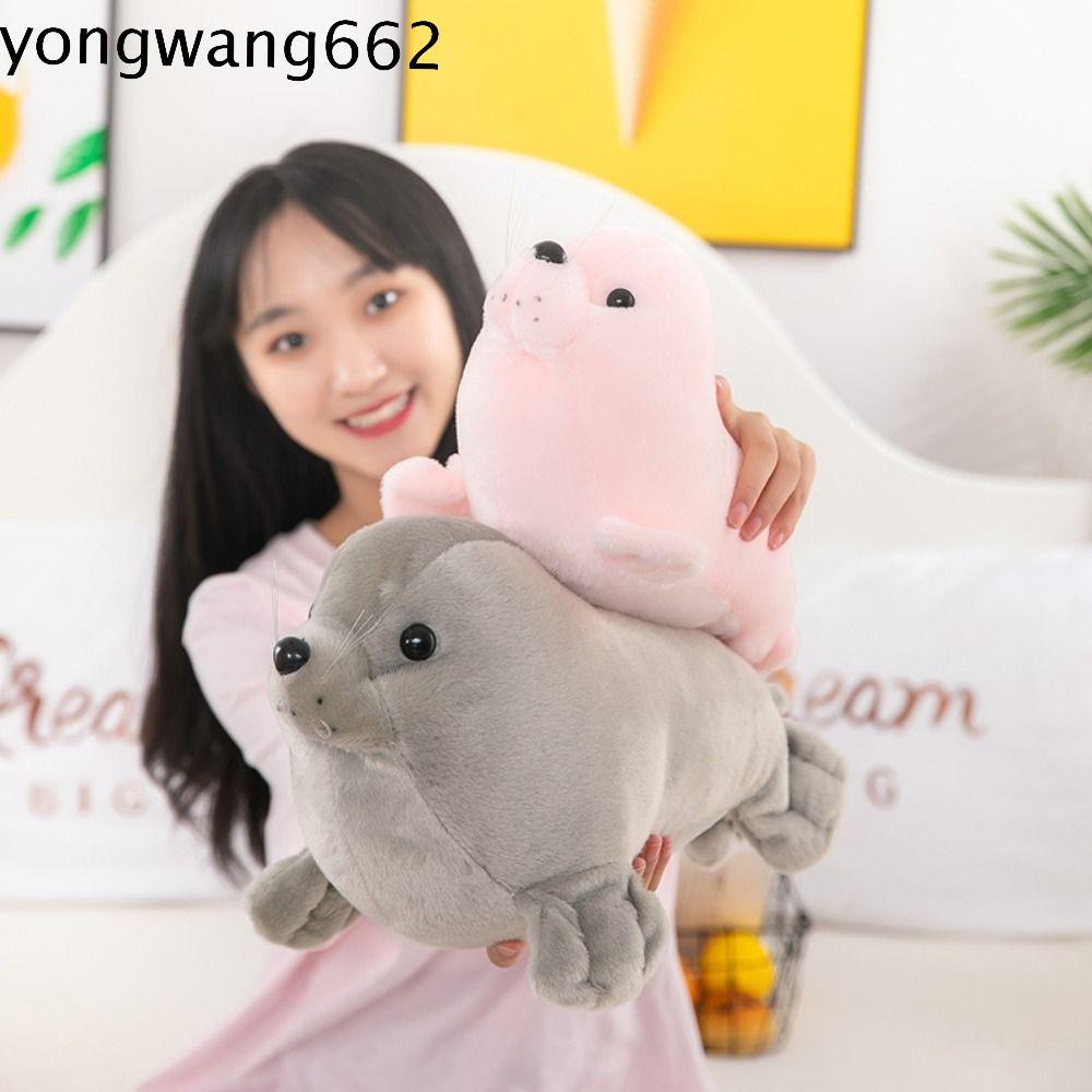 JERON Seal Búp bê sang trọng, Gối động vật Fluffy Seal Đồ chơi nhồi bông sang trọng, Ấm cúng dễ thươ