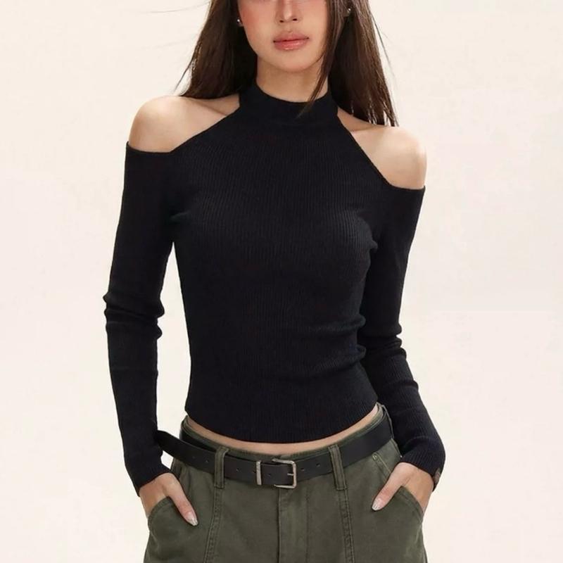 Áo Cổ Yếm Tay Dài Sexy Style Tỷ Tỷ Douyin, Áo Kiểu Nữ Croptop Sang Chảnh Hot Trend