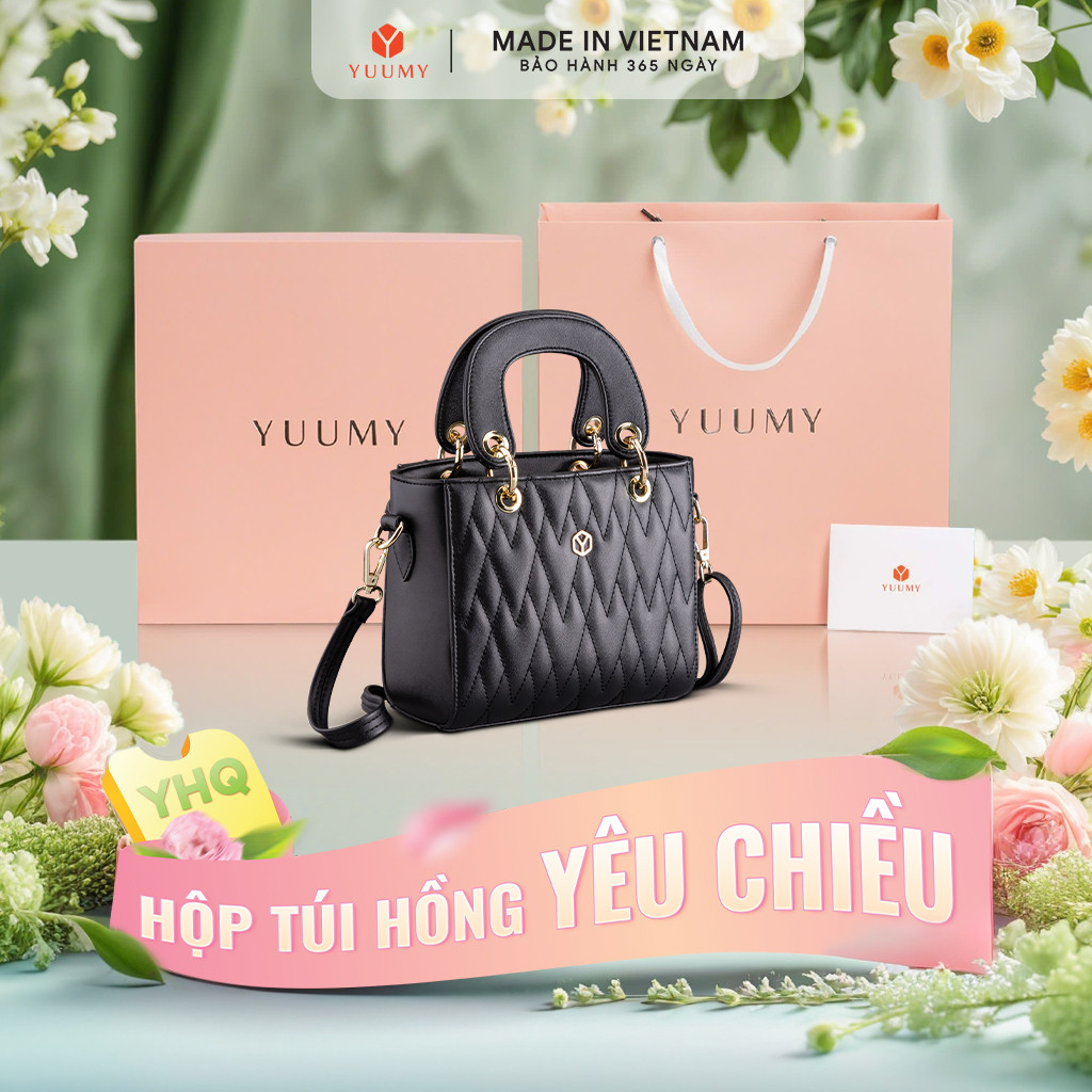 Bộ hộp quà YUUMY (Túi xách nữ YUUMY YTX24 + Hộp quà YHQ2 + Túi giấy YTG2 + Túi rút BVR3838 + Thiệp c