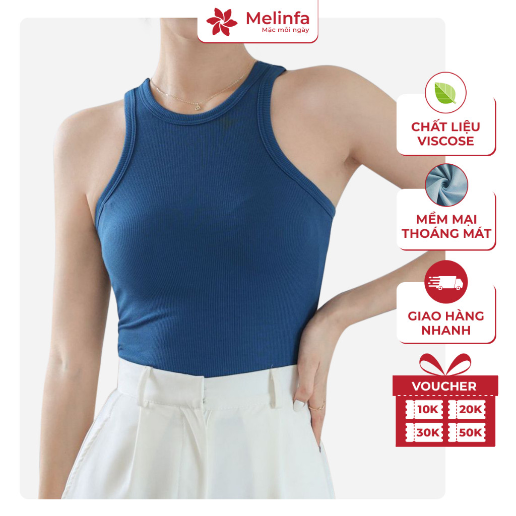 Áo ba lỗ nữ có đệm ngực vải Viscose tự nhiên mềm mại thoáng mát, áo 3 lỗ hai dây có mút ngực mặc nhà