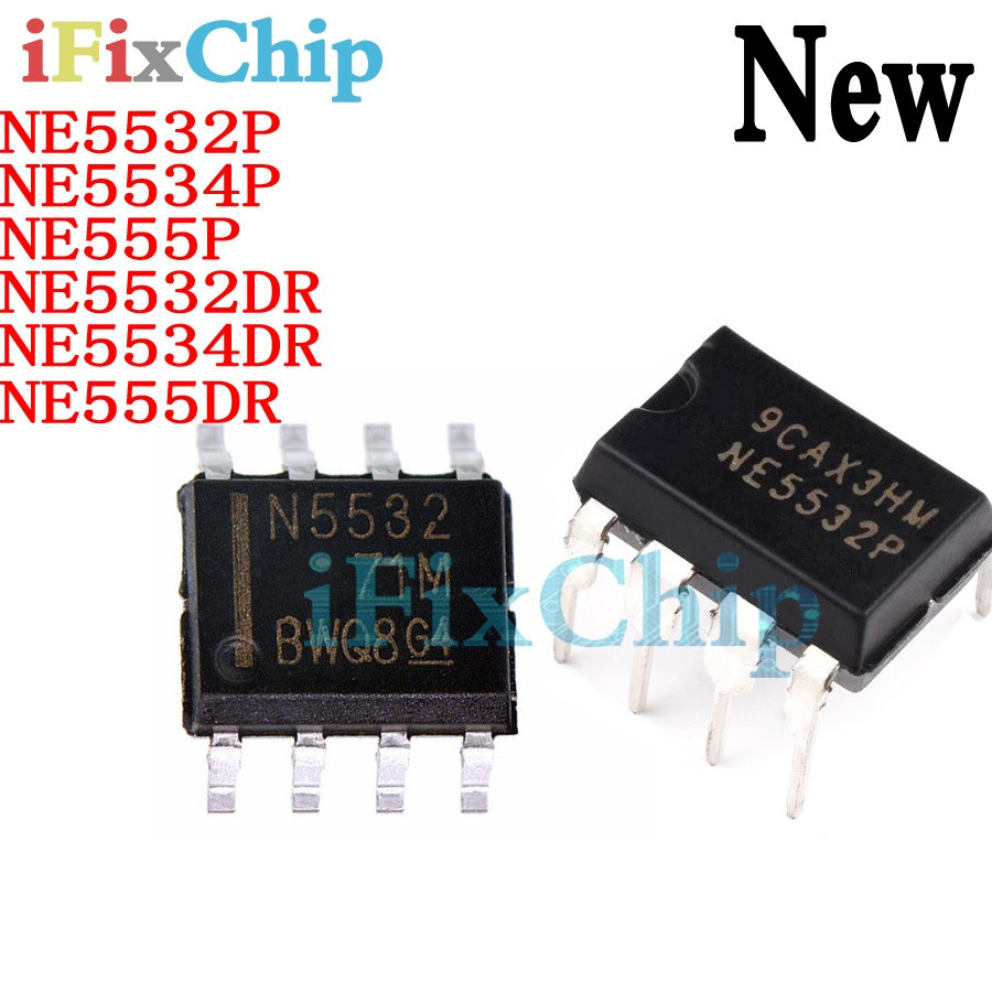 5 CÁI NE5532P NE5532 5532P DIP-8 NE5534P NE5534 NE555P NE5532DR NE5534DR NE555DR SOP-8 chip ic