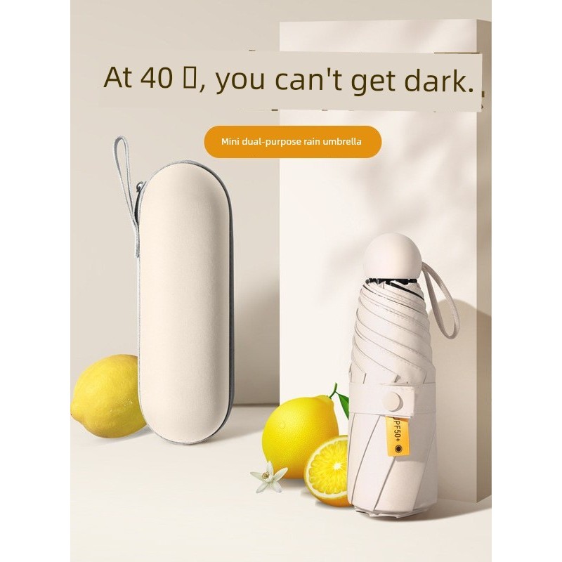 ô che mưa gấp gọn Ô che nắng mini có túi gấp gọn gọn vừa tiện lợi