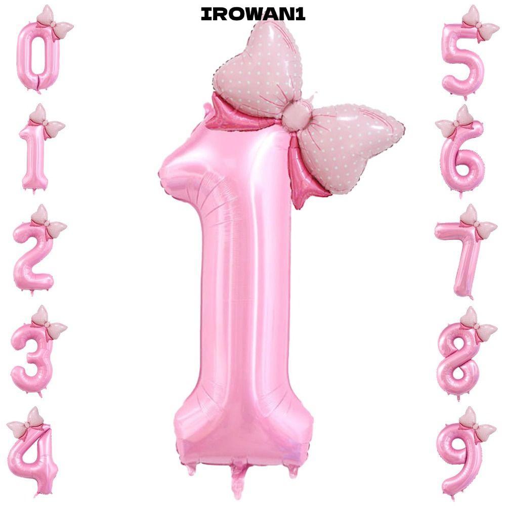IROWAN1 Quả bóng số sinh nhật, Đồ trang trí sinh nhật Bóng bay số Jumbo 40 Inch, Đám cưới cô gái Côn
