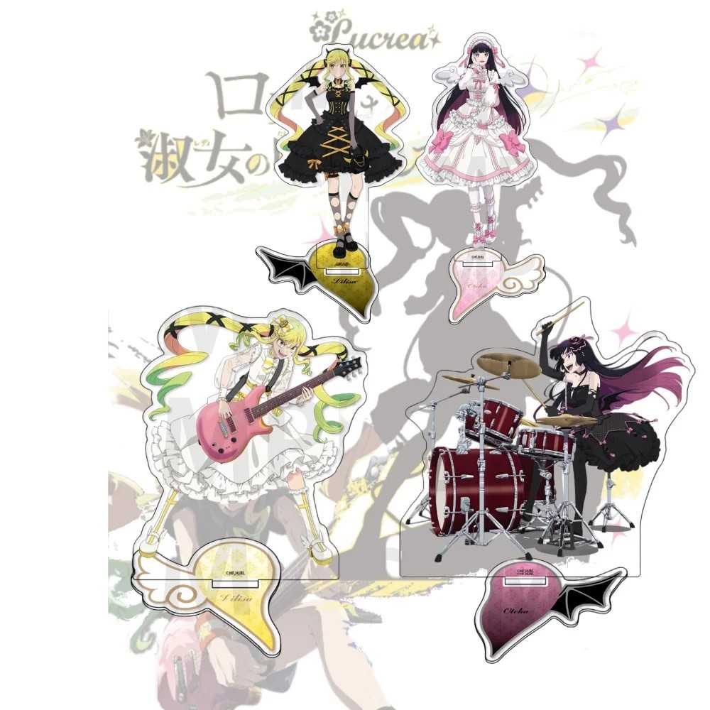 Standee Anime Rock Is a Ladys Modesty Mô hình Mica Suzunomiya Ririsa Isemi Tina cao 15cm Decor trang