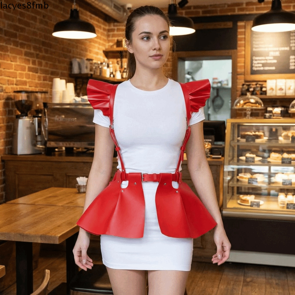 LACYES Đầm Cyberpunk Suspender, Outfit Cosplay Retro Hẹn Hò Với Chi Tiết Bèo Gọn Gàng và Gợi Cảm