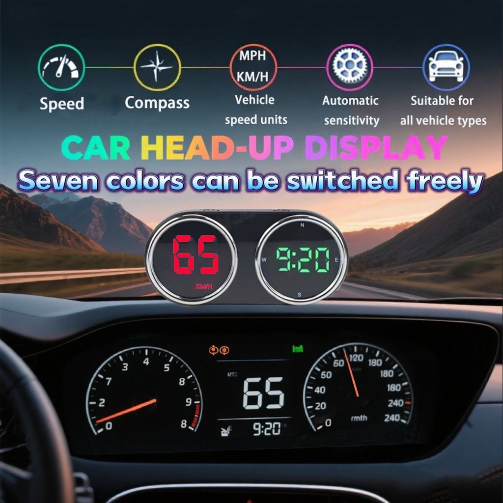 Màn hình đầu ô tô 2025HUD chuyên dụng KMH / MPH Car Universal