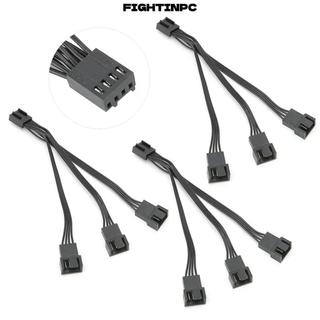 FIGHTINPC 3 Cáp Nối Dài Quạt, Cáp Chia Quạt Đen 4 Pin + 3 Pin, Thiết Thực Chiều Dài 14cm 1 Đến 3 Bộ Chuyển Đổi Nguồn Điện Máy Tính PC
