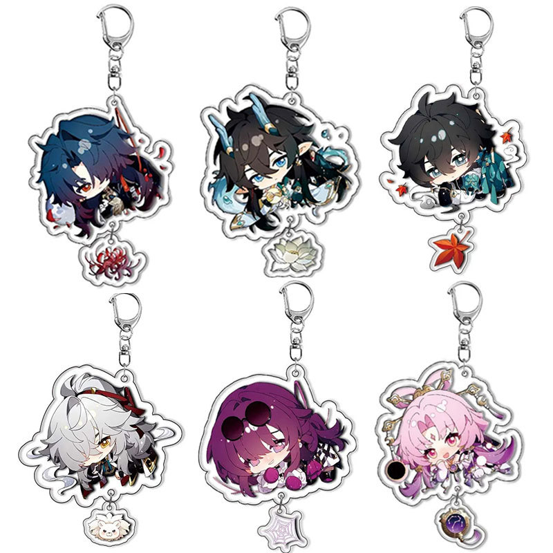 Game Honkai Star Rail Keychain Dan Heng Bronya Rand Asta Herta Himeko Figure Pendant Car Key Chain J