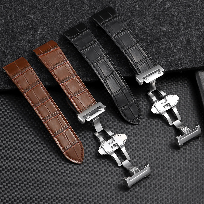 Vintage Top Layer Da Thật Chính Hãng Dây Đeo Đồng Hồ 20 Mm 23 Mm Cho Cartier Santos Da Bò Da Đồng Hồ