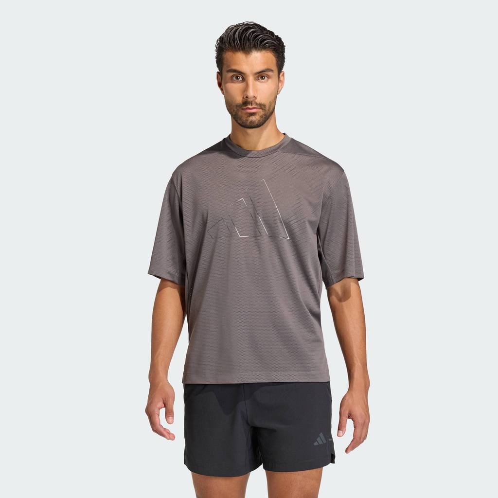 adidas Gym & Training D4T PrimeLift Essentials Workout Mesh T-Shirt Men Brown KF0956