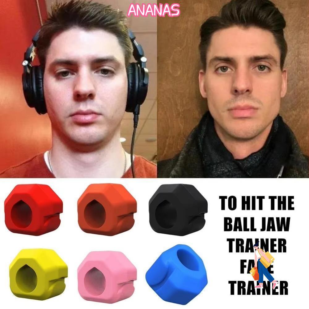ANANAS Jaw Trainer, Gum Tablets Silicone Jawline Trainer, Anti-stress BPA Free Trainer Shaper Massag