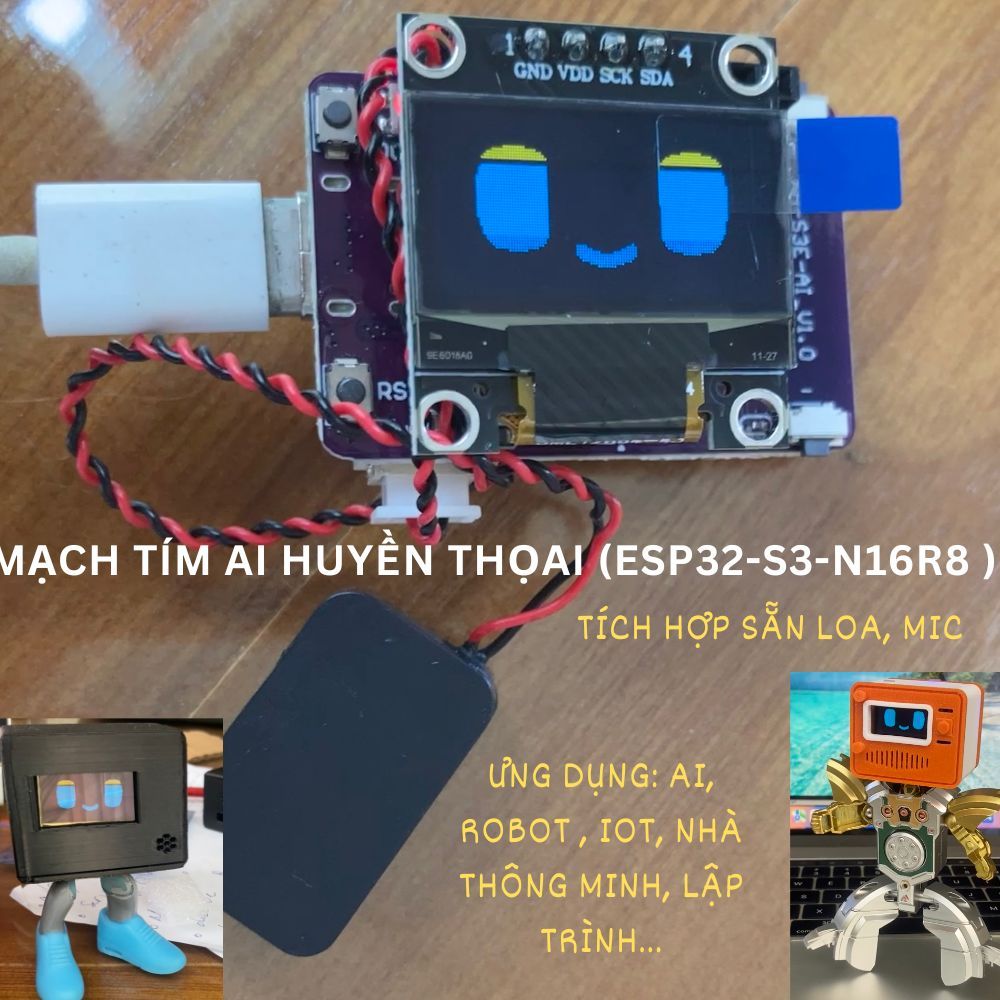 MINI ESP32-S3-N16R8 - Mạnh Tím Huyền Thoại-Cách Nhanh Nhất để có Robot AI  Nói Chuyện Tự Nhiên- Xiao