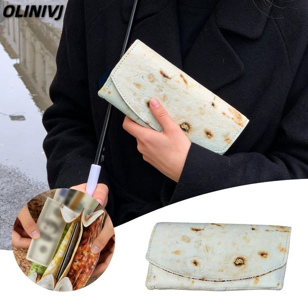 Ví OLINIVJ Burrito, Kẹp tiền xu Burrito nhiều ngăn, có khe cắm thẻ có thể gập lại