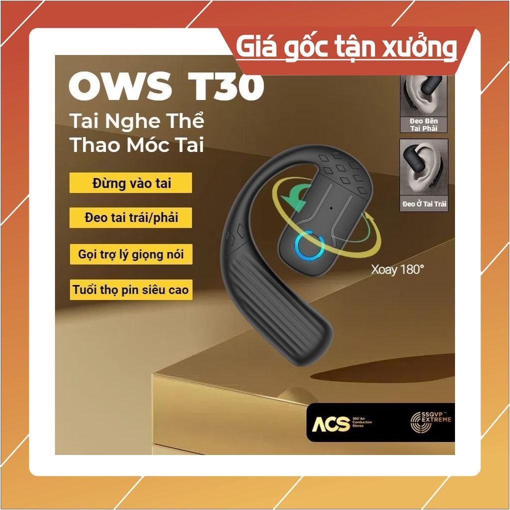 Tai Nghe Nhét Tai OWS T30, Âm Trầm Chân Thực, Bluetooth Không Dây, Chơi Liên Tục 26H, Thích Hợp Thể 