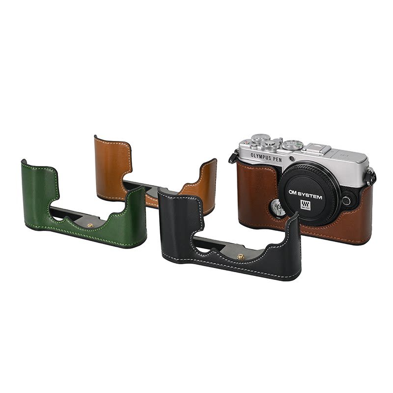 Thích hợp cho Olympus E7 Half Case Đế cửa sổ máy ảnh Olympus ep7 Vỏ da bảo vệ