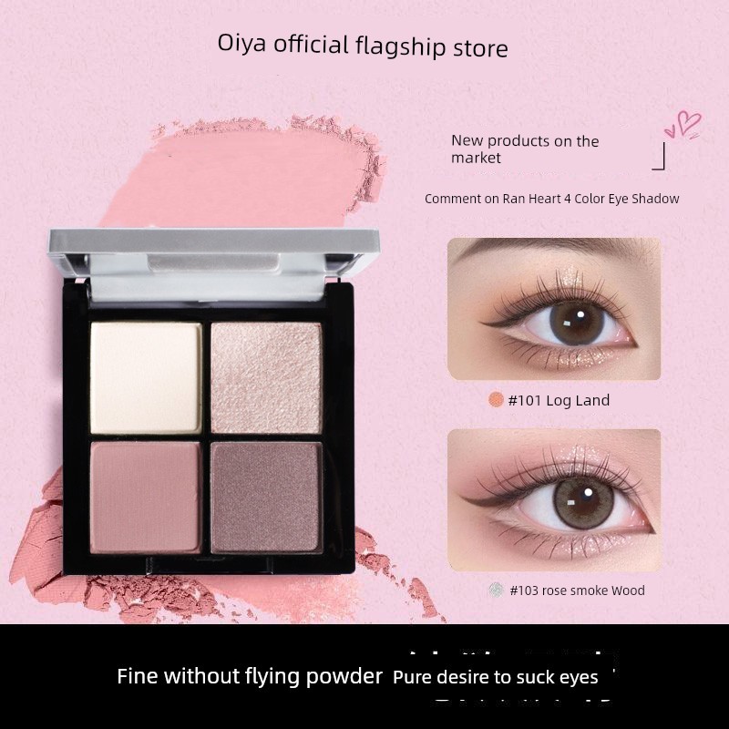 phấn mắt romand phấn mắt colorgram Biya Biya Bảng phấn mắt bốn màu Log Earth Warm Orange Brown Rose 