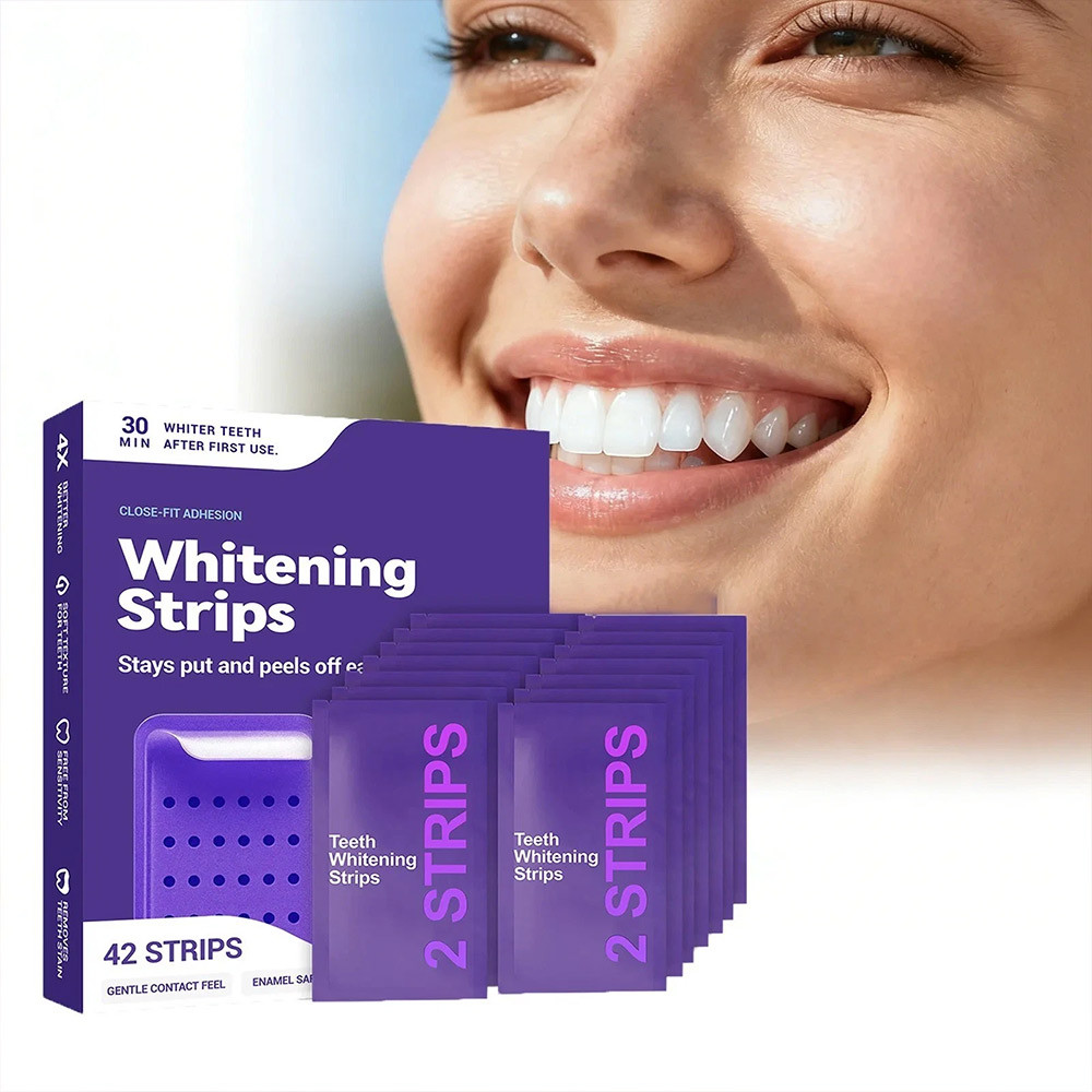 DRDENT Purple Teeth Whitening Strips -Whitening Sessions - Safe for Enamel - Non Sensitive Teeth Whi