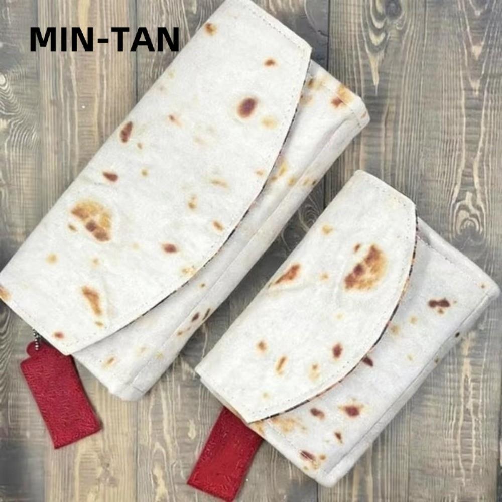 Ví Burrito MIN-TAN, có khe cắm thẻ Kẹp tiền xu nhiều ngăn, Ví đựng tiền xu có thể gập lại Burrito