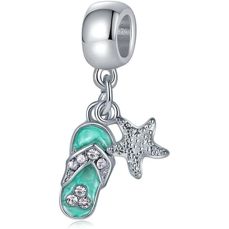 Lifequeen Beach Charm Flip Flop Flip Flop Hạt quyến rũ cho vòng tay Sao biển