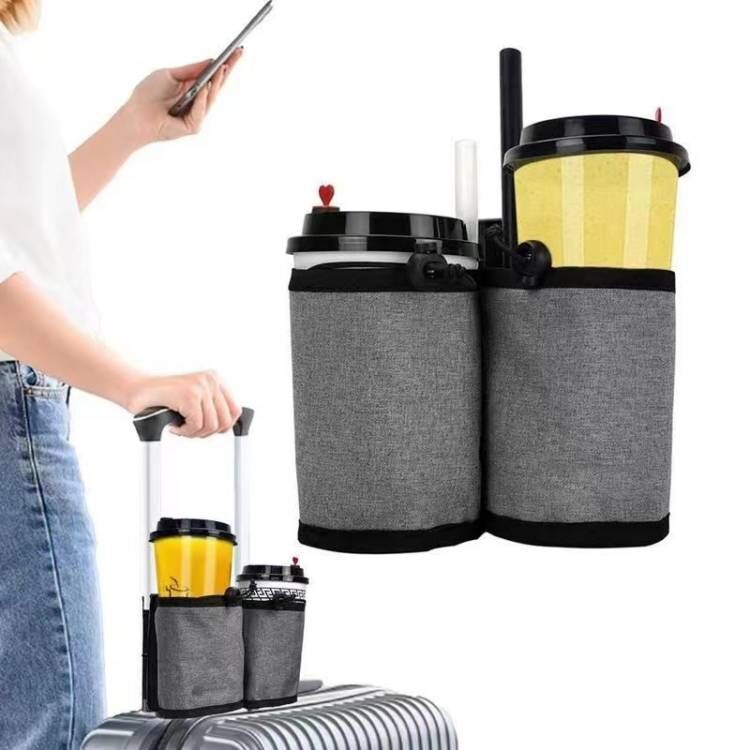 Popular~Luggage water cup storage bag Convenient Hanging Drink Cup Bag Travel luggage handle cup hol