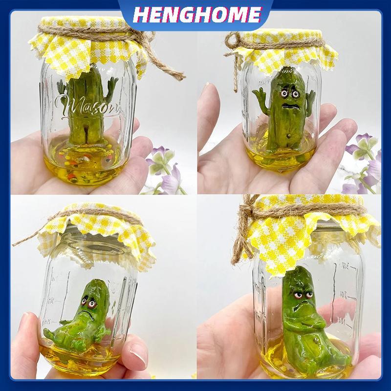 HENGHOME Grumpy Cọc Trong Lọ Điêu Khắc Ngộ nghĩnh Aojiao Jar Cọc Hoạt Hình Hiển Thị Sáng Tạo Mini Gr