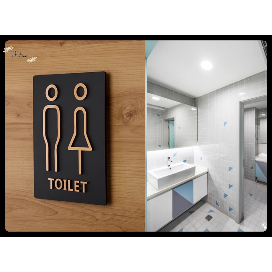 [JiuJiu] Biển báo phòng vệ sinh Acrylic Bảng hiệu phòng vệ sinh nam và nữ Bảng hiệu phòng vệ sinh