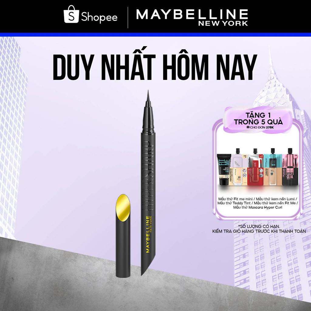 Bút Kẻ Mắt Nước Siêu Sắc Mảnh Maybelline New York Hyper Sharp Liner Extreme Không Lem Trôi 0.4g