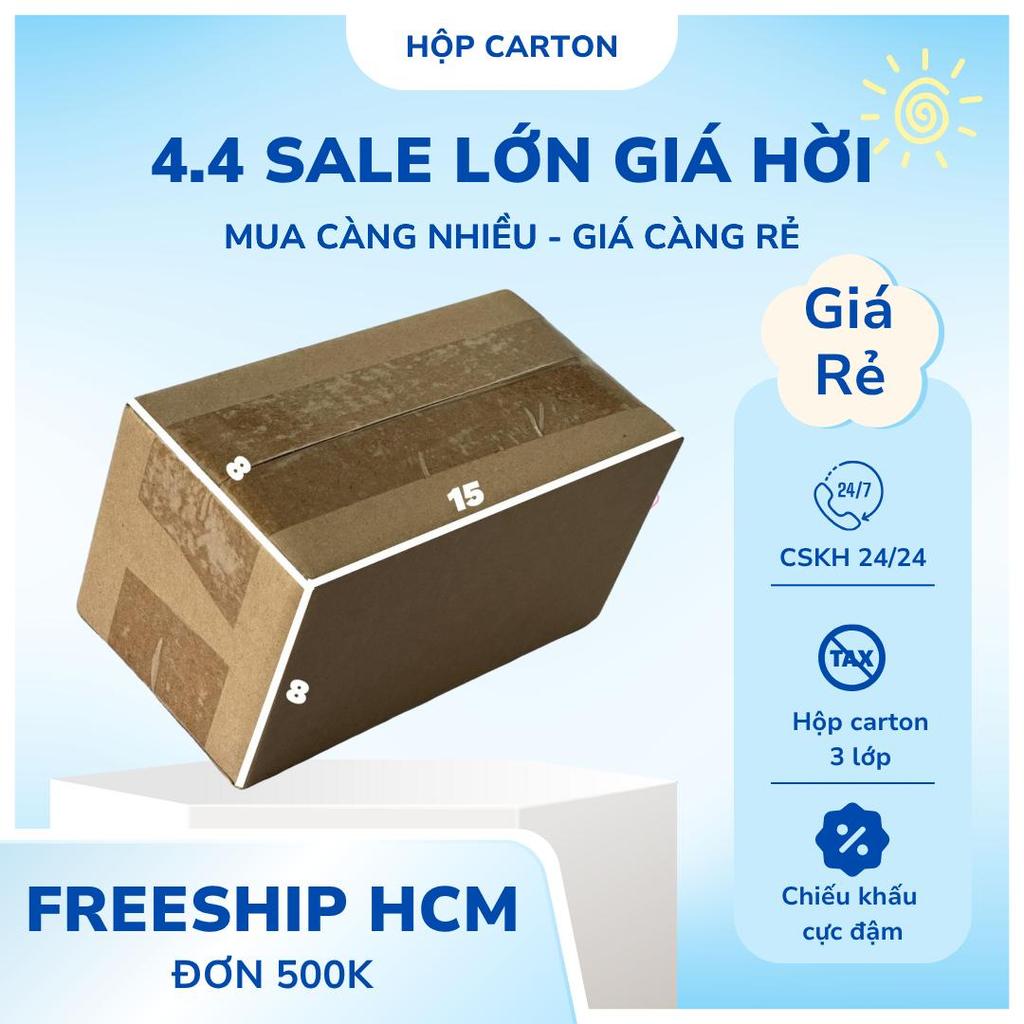 hộp carton trơn không in mã 15x8x8 combo 200