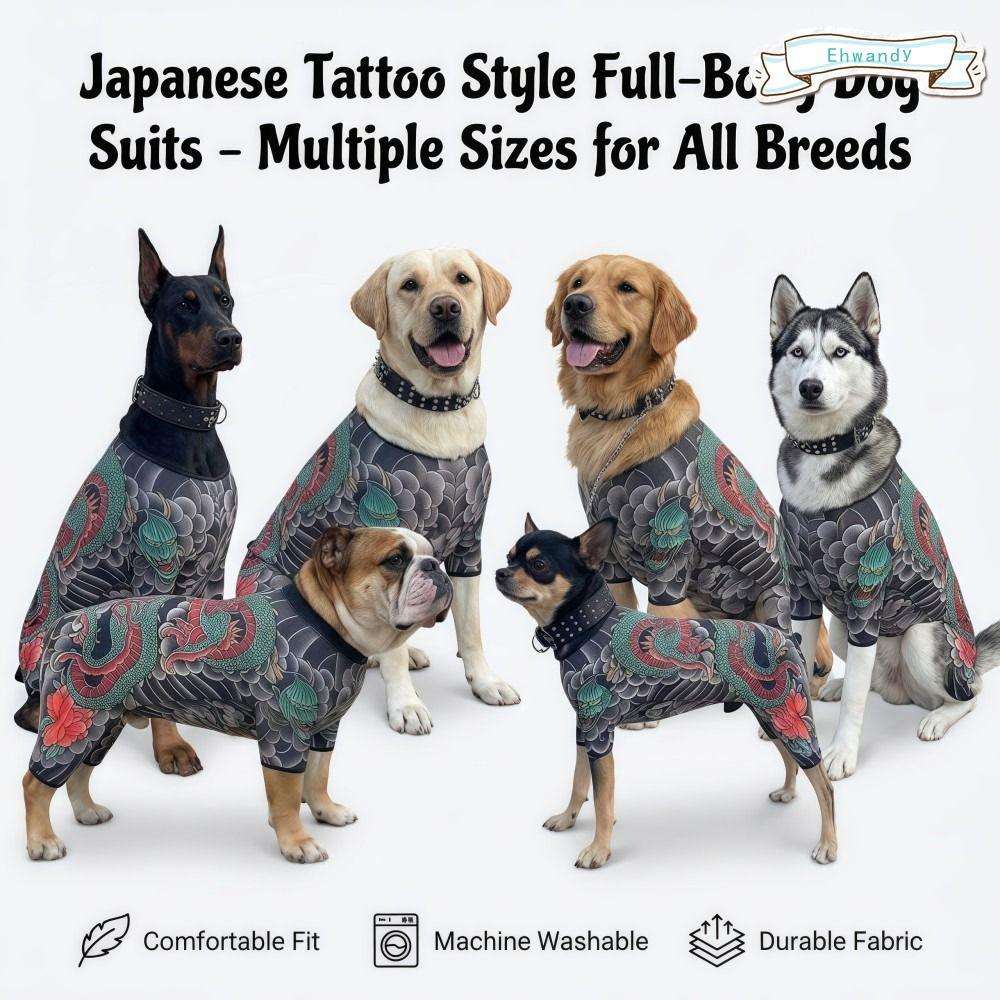 EHWANDY Dog Cat Tattoo Jacket, Áo Vest hình xăm thú cưng vui nhộn thoáng khí, sáng tạo Bốn mùa mát m