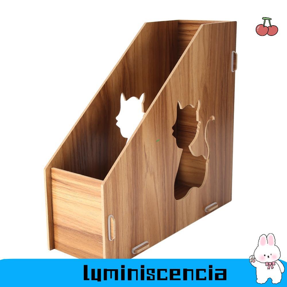 LUMINISCENCIA Magazine File Organizer, Tiết kiệm không gian Hollow Out Cat Desktop Document Sorter, 