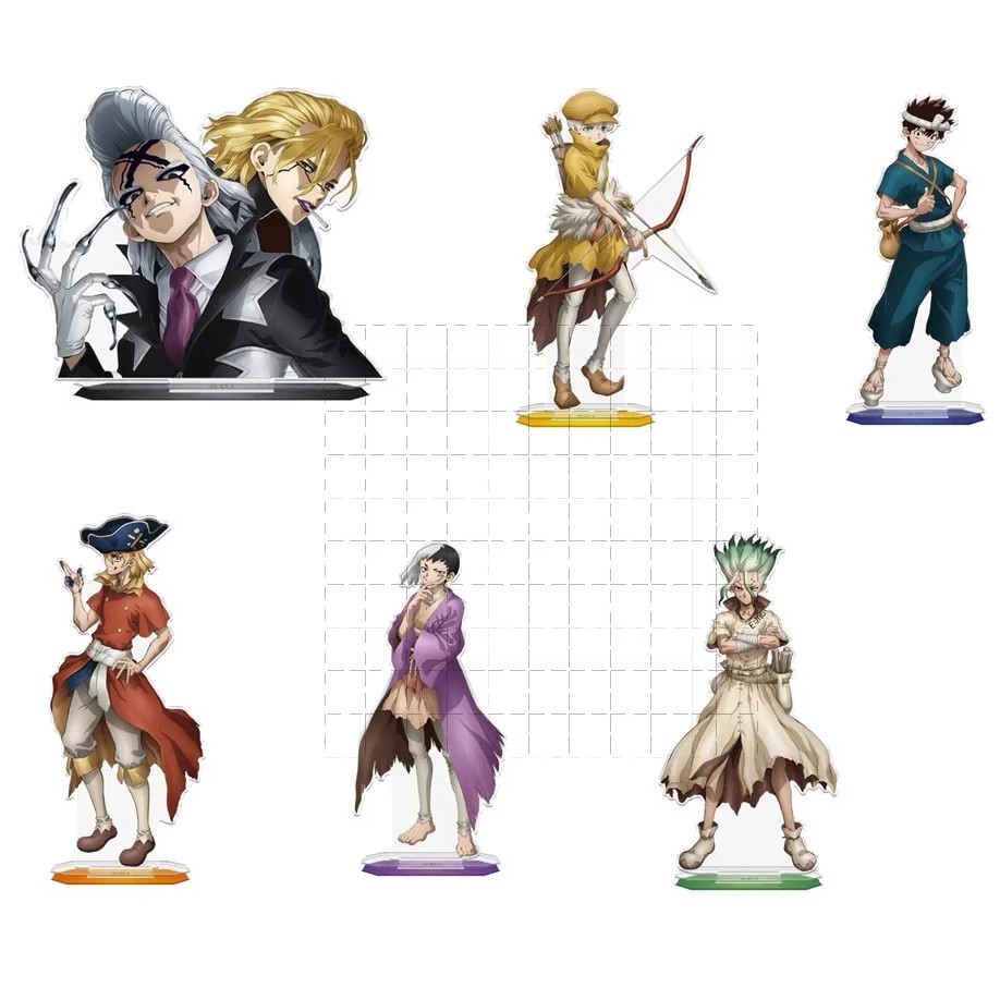 Standee anime Dr. Stone mô hình mica nhân vật Senku Asagiri Gen Nanami Ryusui Ukyo Hyoga trang trí b