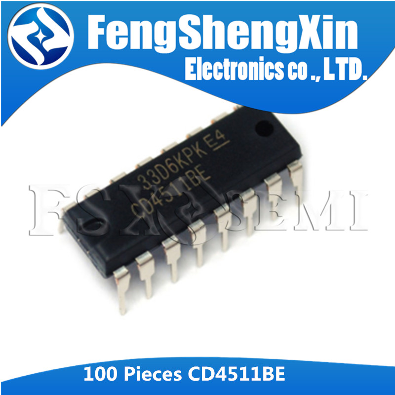100 Cái / lốc CD4511BE DIP-16 CD4511 HEF4511 IC Trình Điều Khiển