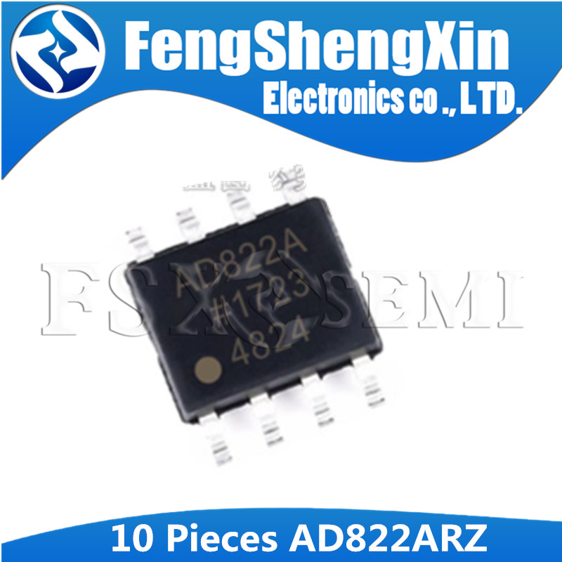 10 Cái / lốc AD822 AD822ARZ AD822A AD822AR SOP-8 Đơn cung cấp, Rail-to-Rail Công suất thấp FET-Input