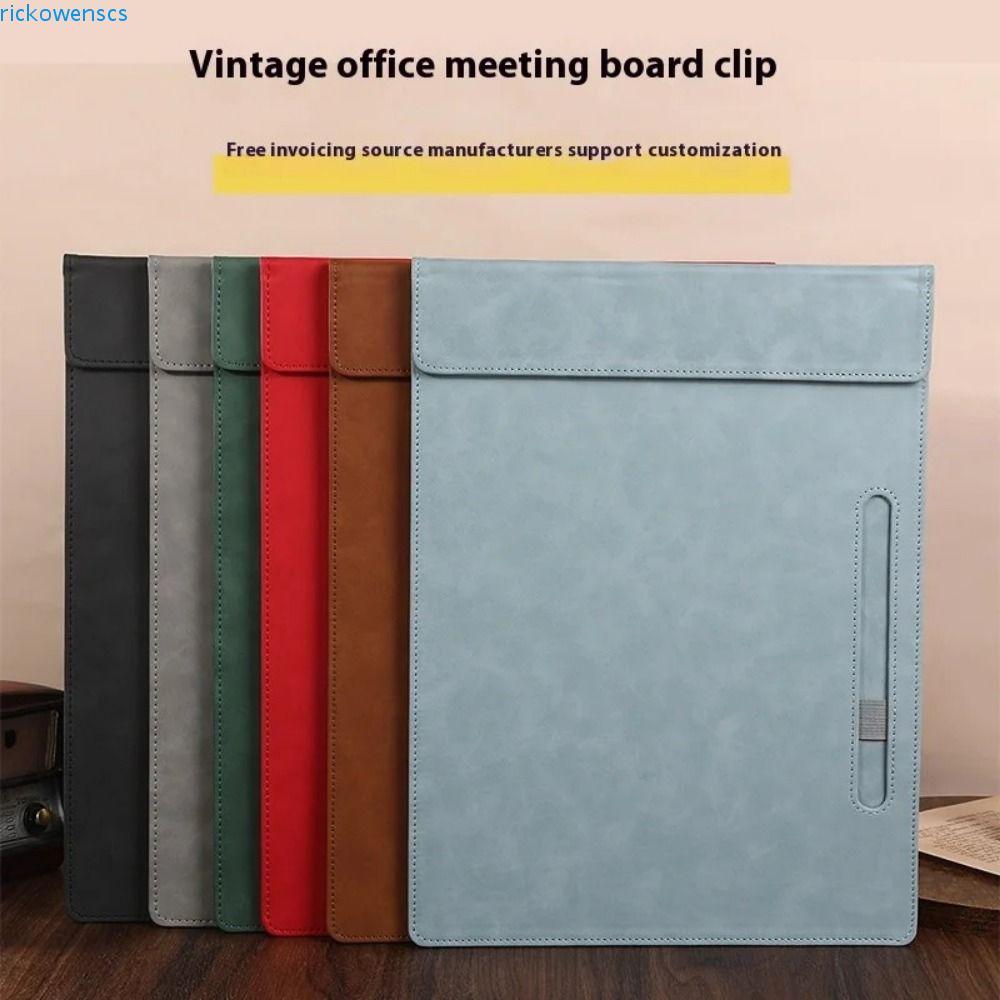 Thư mục tập tin RYZON, Bảng viết bằng da PU, Kẹp Menu thư mục a4 Bền với bút Chèn thư mục giấy Giáo 