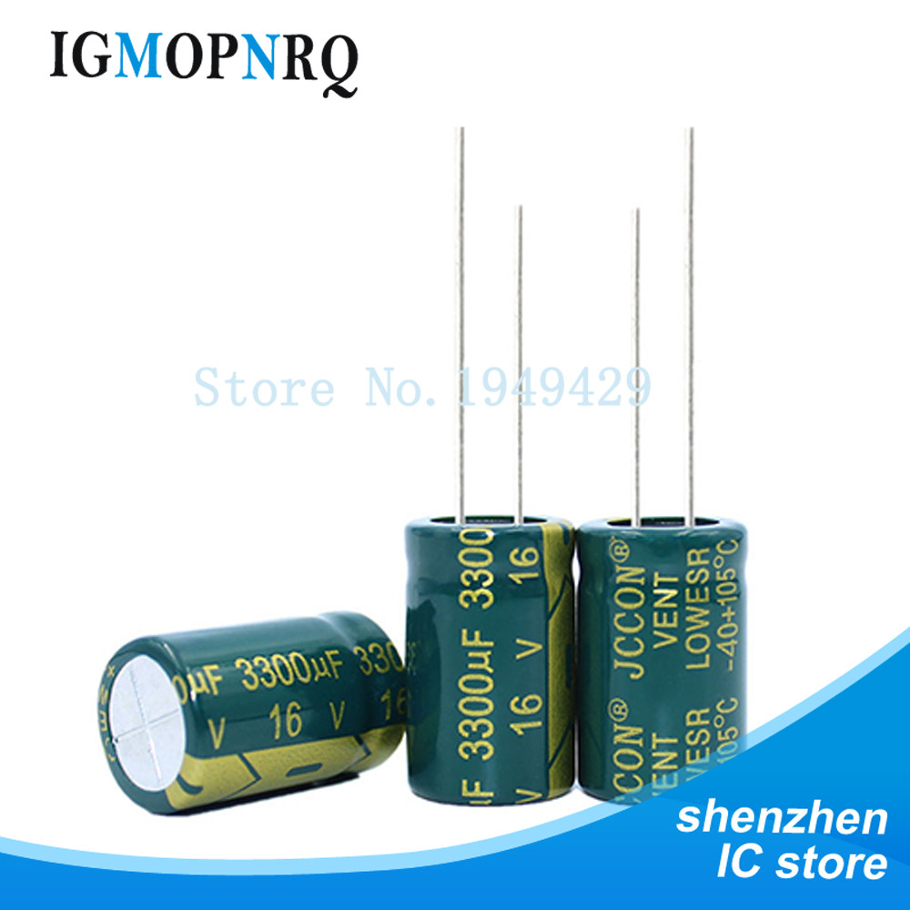 10 CÁI Chất Lượng Tốt 16V3300UF 13 * 21MM 3300UF 16V 13x21 16v3300 Tụ Điện Phân Nhôm